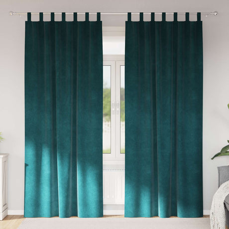 Vidaxl verduisterende gordijnen 2 pcs donkergroen 140 x 245 cm fluweel