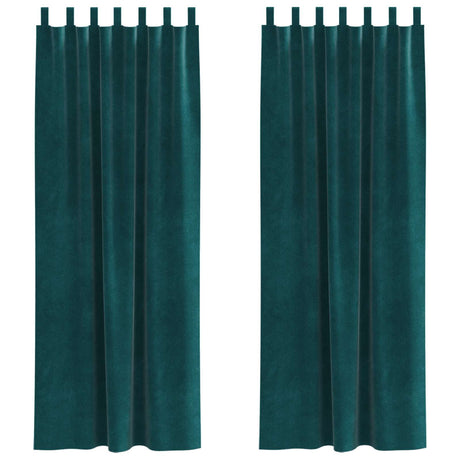 Vidaxl verduisterende gordijnen 2 pcs donkergroen 140 x 245 cm fluweel