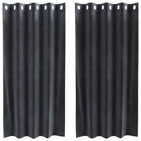 Vidaxl verduisterende gordijnen 2 pcs donkergrijs 140 x 175 cm fluweel