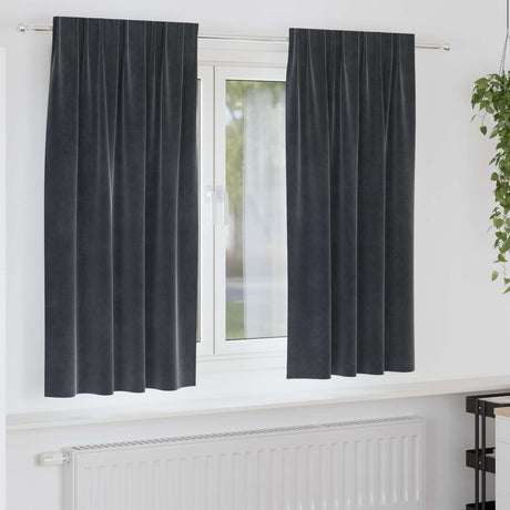 Vidaxl verduisterende gordijnen 2 pcs donkergrijs 140 x 175 cm fluweel