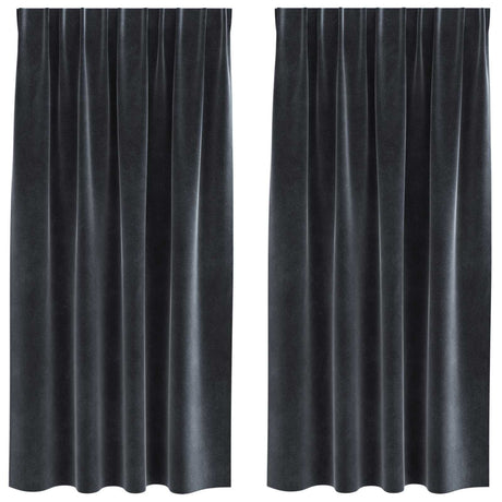 Vidaxl verduisterende gordijnen 2 pcs donkergrijs 140 x 175 cm fluweel