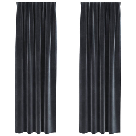 Vidaxl verduisterende gordijnen 2 pcs donkergrijs 140 x 225 cm fluweel