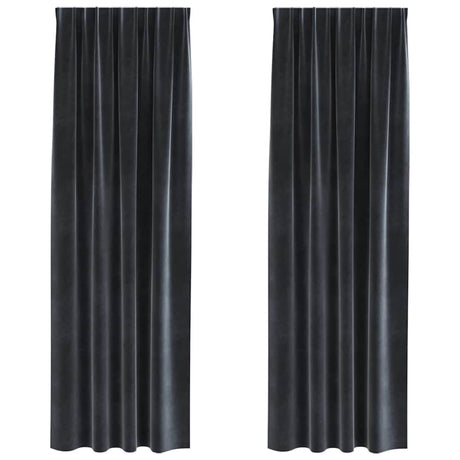 Vidaxl verduisterende gordijnen 2 pcs donkergrijs 140 x 245 cm fluweel