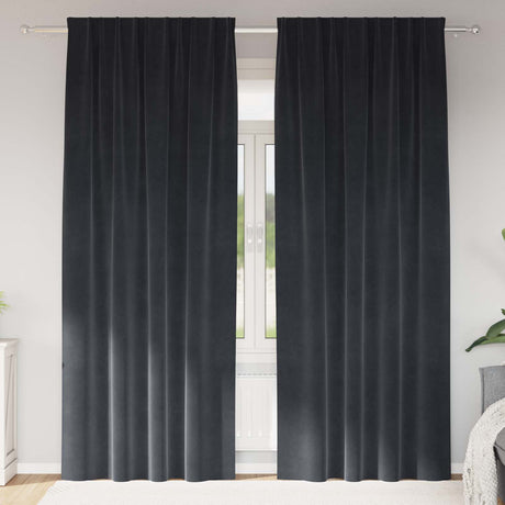 Vidaxl verduisterende gordijnen 2 pcs donkergrijs 140 x 260 cm fluweel