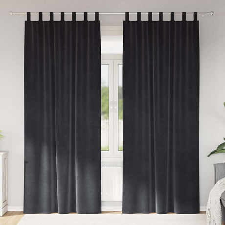 Vidaxl verduisterende gordijnen 2 pcs donkergrijs 140 x 260 cm fluweel