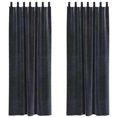 Vidaxl verduisterende gordijnen 2 pcs donkergrijs 140 x 260 cm fluweel