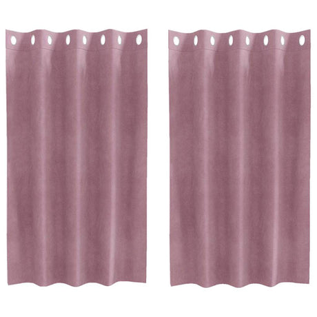 Vidaxl verduisterende gordijnen 2 pcs donkerroze 140 x 140 cm fluweel