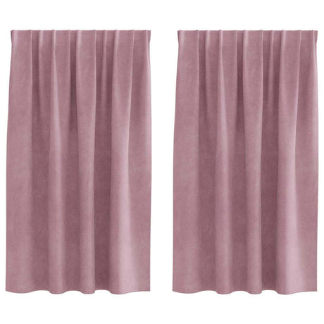 Vidaxl verduisterende gordijnen 2 pcs donkerroze 140 x 140 cm fluweel