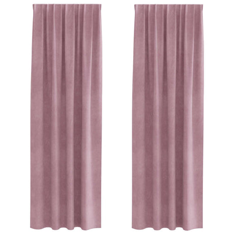 Vidaxl verduisterende gordijnen 2 pcs donkerroze 140 x 225 cm fluweel