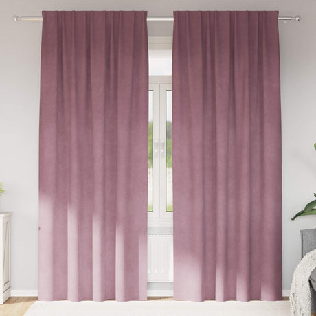 Vidaxl verduisterende gordijnen 2 pcs donkerroze 140 x 245 cm fluweel
