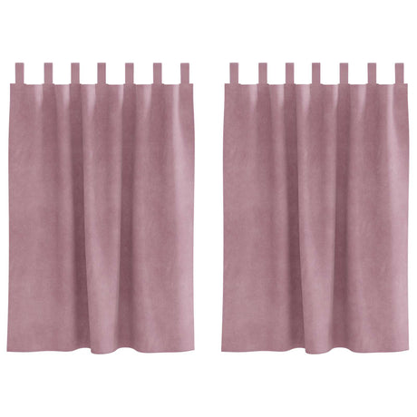 Vidaxl verduisterende gordijnen 2 pcs donkerroze 140 x 140 cm fluweel