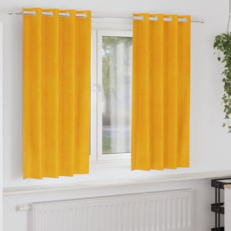 Vidaxl verduisterende gordijnen 2 pcs mosterdgeel 140 x 175 cm fluweel