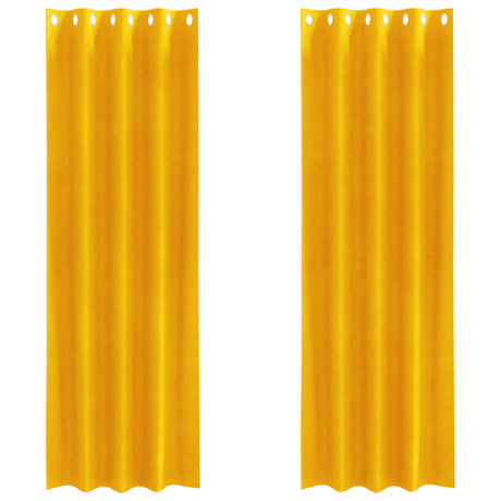 Vidaxl verduisterende gordijnen 2 pcs mosterdgeel 140 x 245 cm fluweel