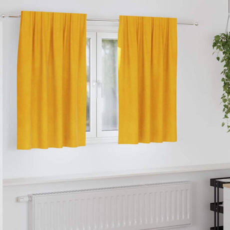 Vidaxl verduisterende gordijnen 2 pcs mosterdgeel 140 x 140 cm fluweel