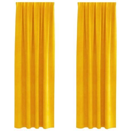 Vidaxl verduisterende gordijnen 2 pcs mosterdgeel 140 x 245 cm fluweel