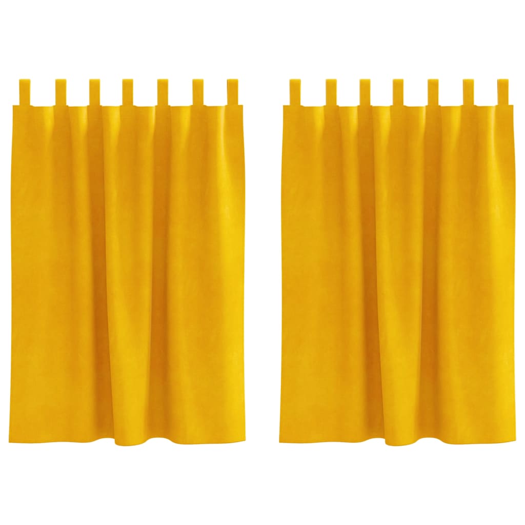 Vidaxl verduisterende gordijnen 2 pcs mosterdgeel 140 x 140 cm fluweel