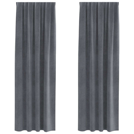 Vidaxl verduisterende gordijnen 2 pcs lichtgrijs 140 x 225 cm fluweel