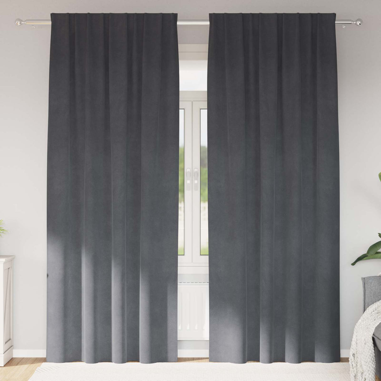 Vidaxl verduisterende gordijnen 2 pcs lichtgrijs 140 x 260 cm fluweel