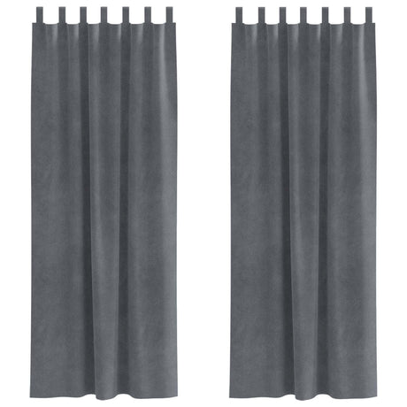Vidaxl verduisterende gordijnen 2 pcs lichtgrijs 140 x 260 cm fluweel