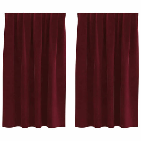 Vidaxl verduisterende gordijnen 2 pcs wijnrood 140 x 140 cm fluweel