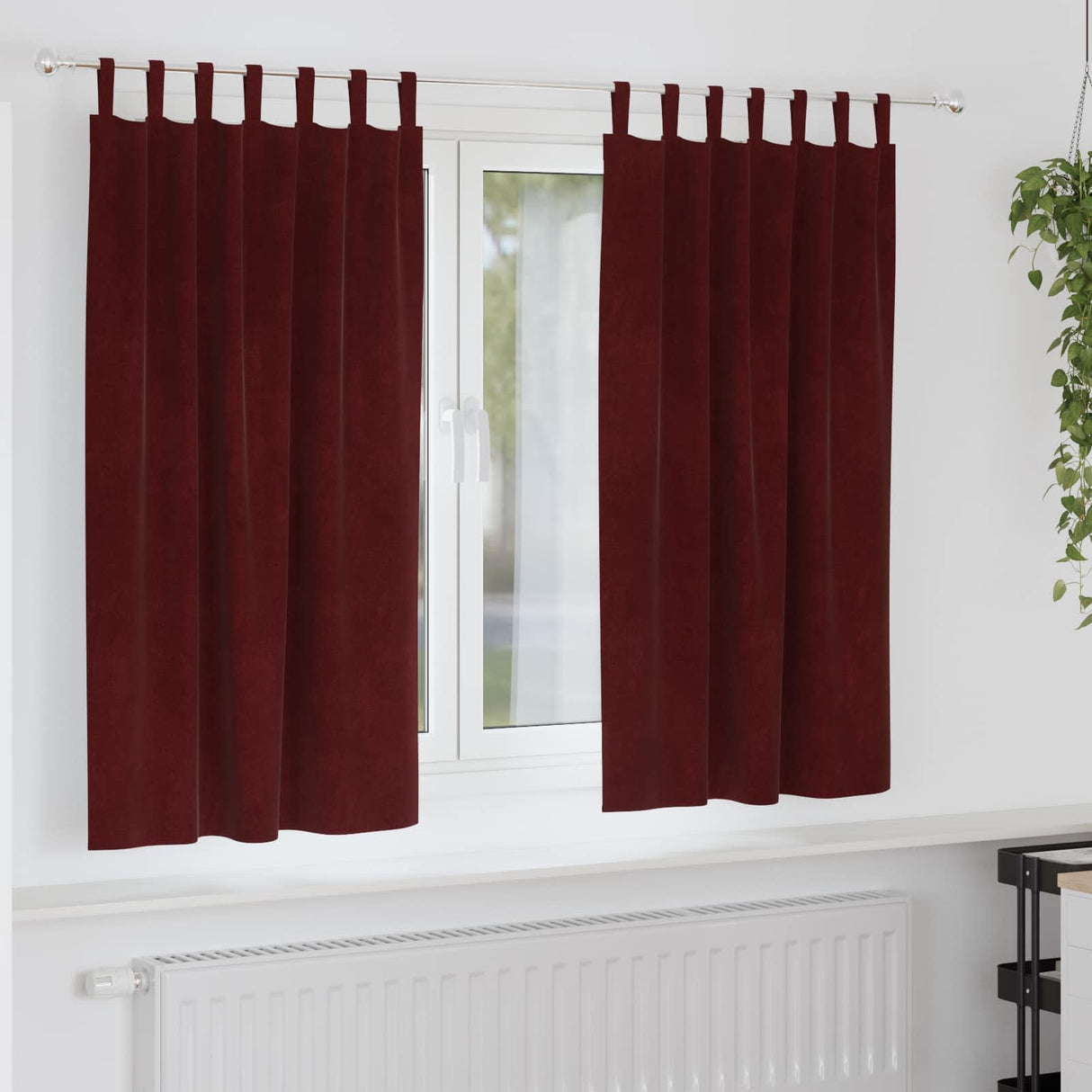 Vidaxl verduisterende gordijnen 2 pcs wijnrood 140 x 175 cm fluweel
