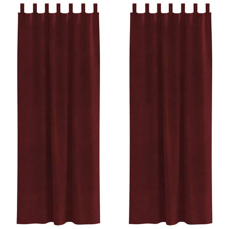 Vidaxl verduisterende gordijnen 2 pcs wijnrood 140 x 260 cm fluweel