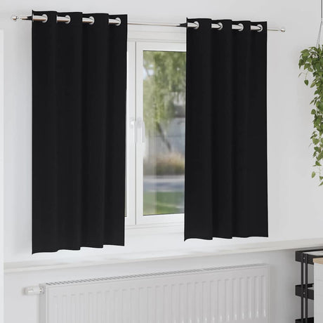 Vidaxl zwart-out gordijnen met ringen 2 pcs zwart 175 x 140 cm