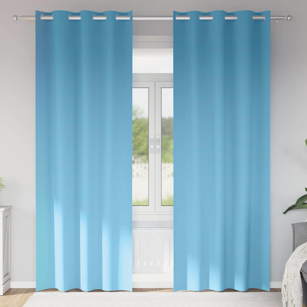 Vidaxl zwart-out gordijnen met ringen 2 pcs lichtblauw 225 x 140 cm