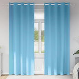 Vidaxl zwart-out gordijnen met ringen 2 pcs lichtblauw 225 x 140 cm