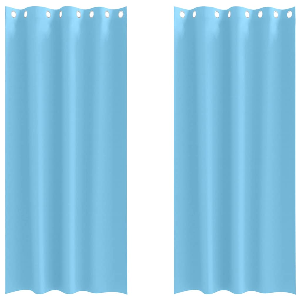 Vidaxl zwart-out gordijnen met ringen 2 pcs lichtblauw 225 x 140 cm