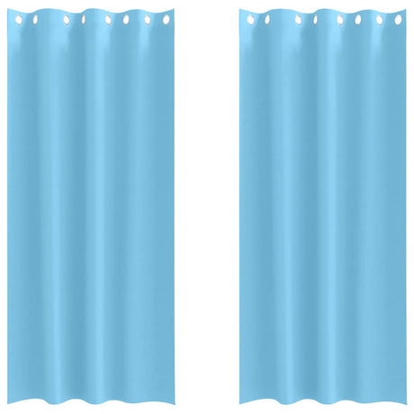 Vidaxl zwart-out gordijnen met ringen 2 pcs lichtblauw 225 x 140 cm