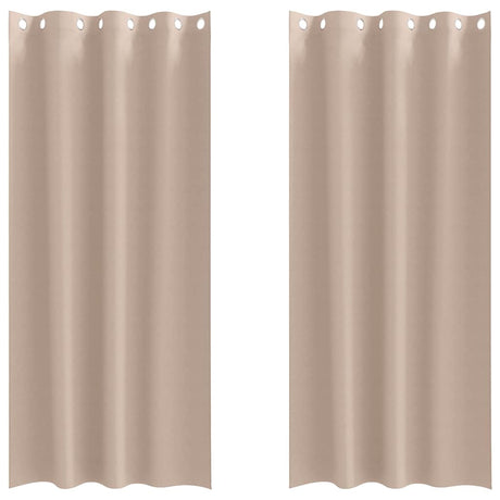 Vidaxl zwart-out gordijnen met ringen 2 pcs taupe 225 x 140 cm