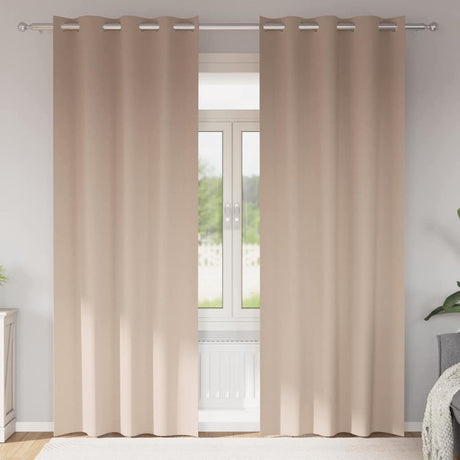 Vidaxl zwart-out gordijnen met ringen 2 pcs taupe 245 x 140 cm