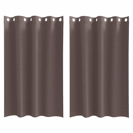 Vidaxl zwart-out gordijnen met ringen 2 pcs donkerbruin 175 x 140 cm