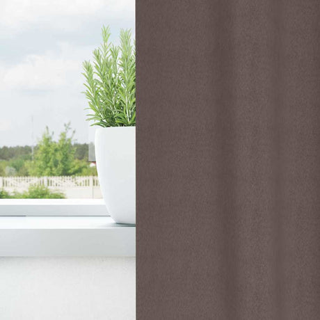 Vidaxl zwart-out gordijnen met ringen 2 pcs donkerbruin 225 x 140 cm