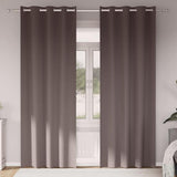 Vidaxl zwart-out gordijnen met ringen 2 pcs donkerbruin 225 x 140 cm