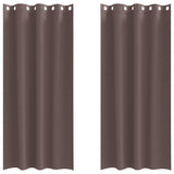 Vidaxl zwart-out gordijnen met ringen 2 pcs donkerbruin 225 x 140 cm