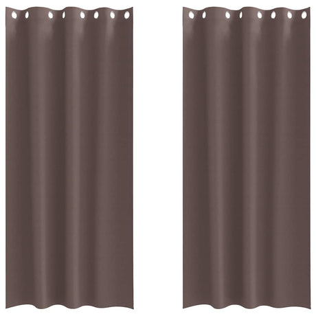 Vidaxl zwart-out gordijnen met ringen 2 pcs donkerbruin 245 x 140 cm