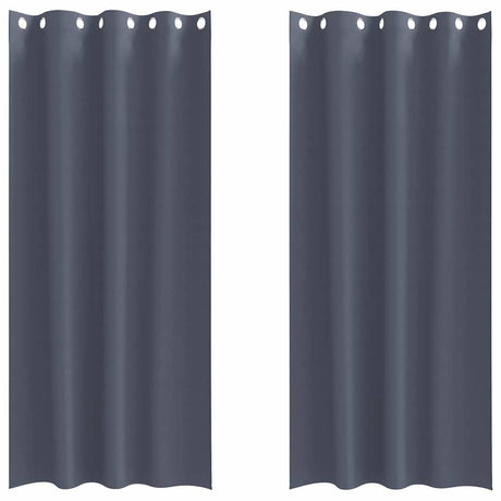 Vidaxl zwart-out gordijnen met ringen 2 pcs antraciet 245 x 140 cm