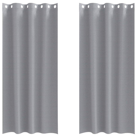 Vidaxl zwart-out gordijnen met ringen 2 pcs lichtgrijs 245 x 140 cm