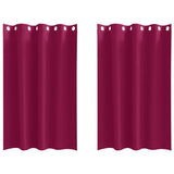 Vidaxl zwart-out gordijnen met ringen 2 pcs wijnrood 175 x 140 cm
