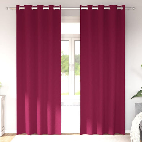 Vidaxl zwart-out gordijnen met ringen 2 pcs wijnrood 245 x 140 cm