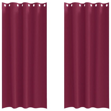Vidaxl zwart-out gordijnen met ringen 2 pcs wijnrood 260 x 140 cm