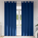 Vidaxl zwart-out gordijnen met ringen 2 pcs donkerblauw 260 x 140 cm