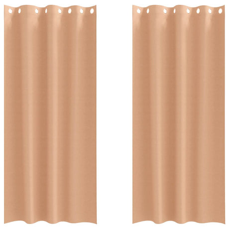 Vidaxl zwart-out gordijnen met ringen 2 pcs licht bruin 245 x 140 cm