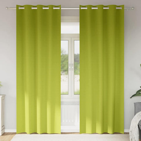Vidaxl zwart-out gordijnen met ringen 2 pcs groen 260 x 140 cm