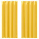 Vidaxl zwart-out gordijnen met ringen 2 pcs mosterdgeel 245 x 140 cm