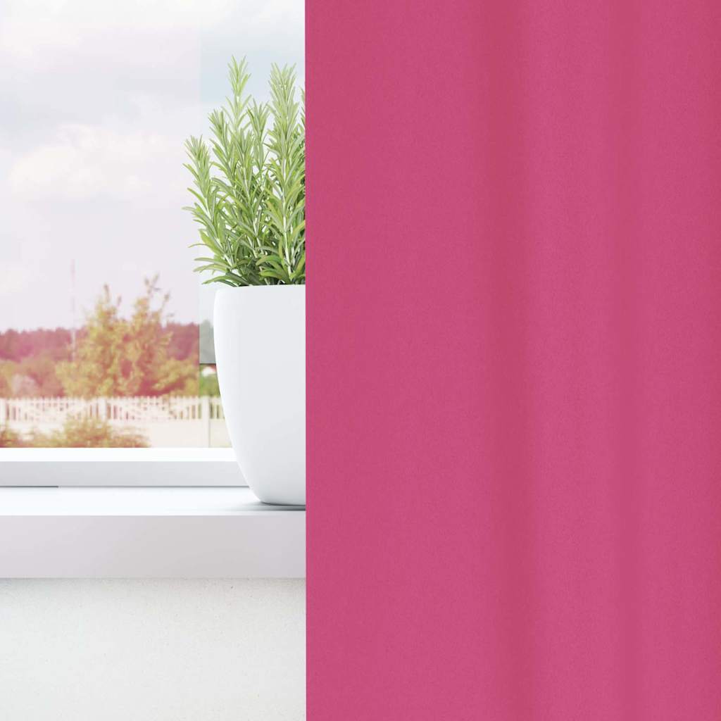 Vidaxl zwart-out gordijnen met ringen 2 pcs felroze 260 x 140 cm
