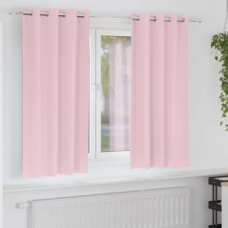 Vidaxl zwart-out gordijnen met ringen 2 pcs babyroze 175 x 140 cm