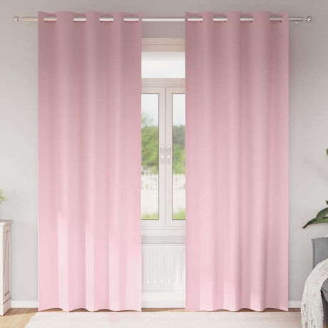 Vidaxl zwart-out gordijnen met ringen 2 pcs babyroze 245 x 140 cm